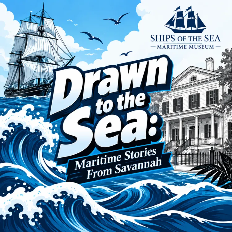 Poster for “Drawn To The Sea: Maritime Stories From Savannah” Exhibition