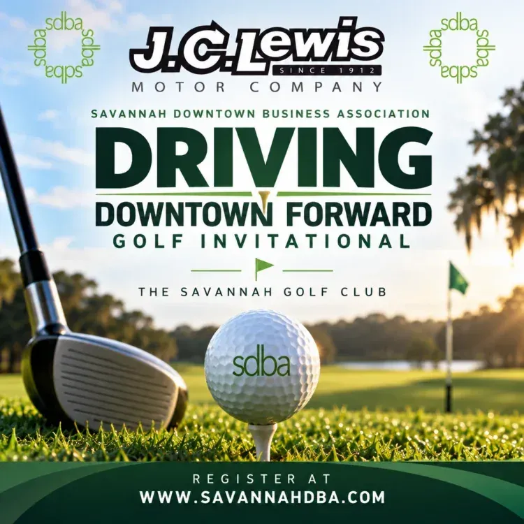 Poster for Sdba 2026 Driving Downtown Forward Golf Tournament